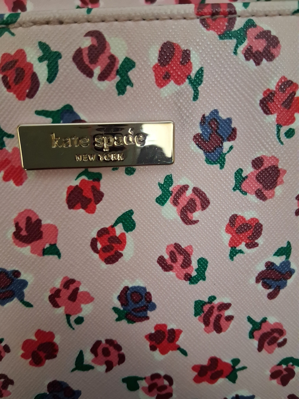 kate spade White Floral Tote with Pink, Red and Blue Accents - Picture 2 of 4